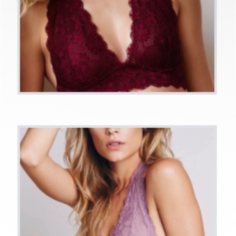 Bundle of Two (2) NWT Intimately Free People Galloon Lace Halter Bralettes